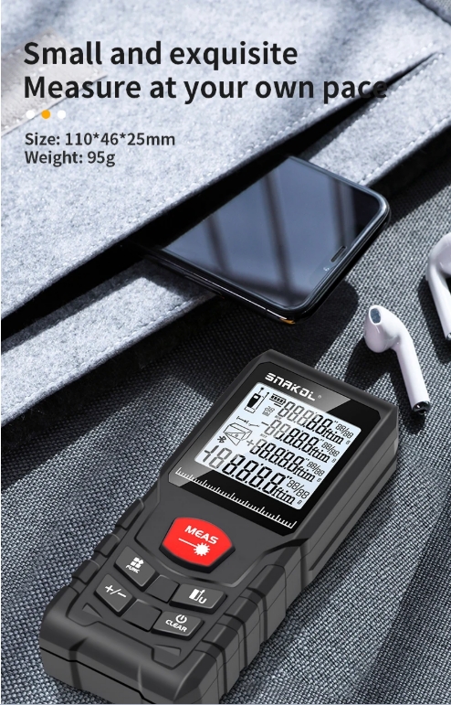Snakol Laser Tape Measure 50M/70M/100M/120M Laser Distance Meter Rangefinder Profesional Digital Range Finder Ruler Test Tools