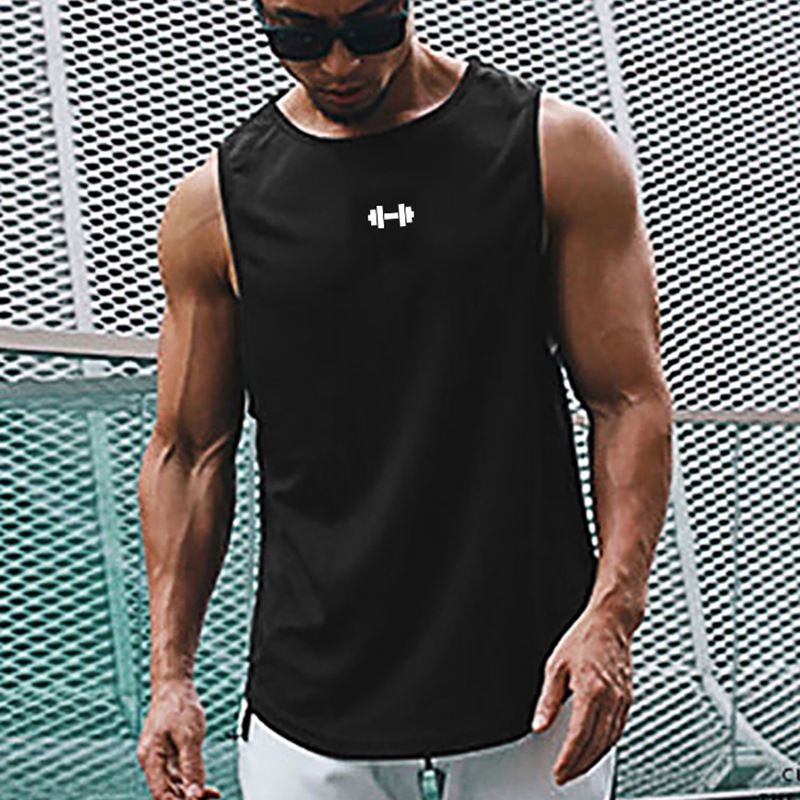Summer Men's Gym Tank Top Fitness Training Clothing Quick-drying Loose Bodybuilding Sleeveless Shirt Men Fashion Basketball Vest