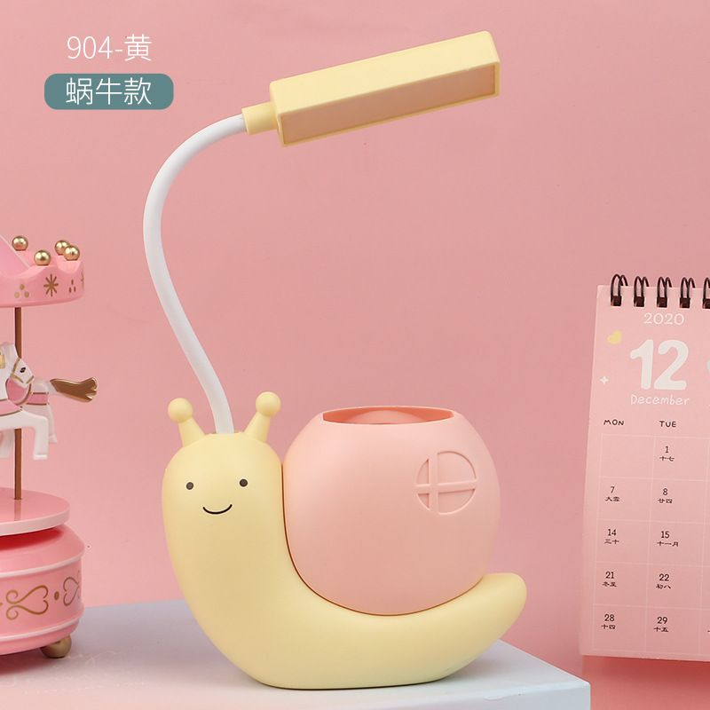 Cartoon Table Lamp Cute Snail Night Light USB Rechargeable LED Table Light Child Eye Protection Desk Lamp Reading Lamp With Pen
