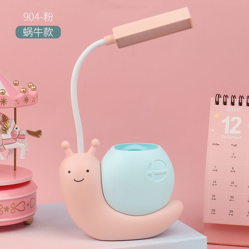 Cartoon Table Lamp Cute Snail Night Light USB Rechargeable LED Table Light Child Eye Protection Desk Lamp Reading Lamp With Pen