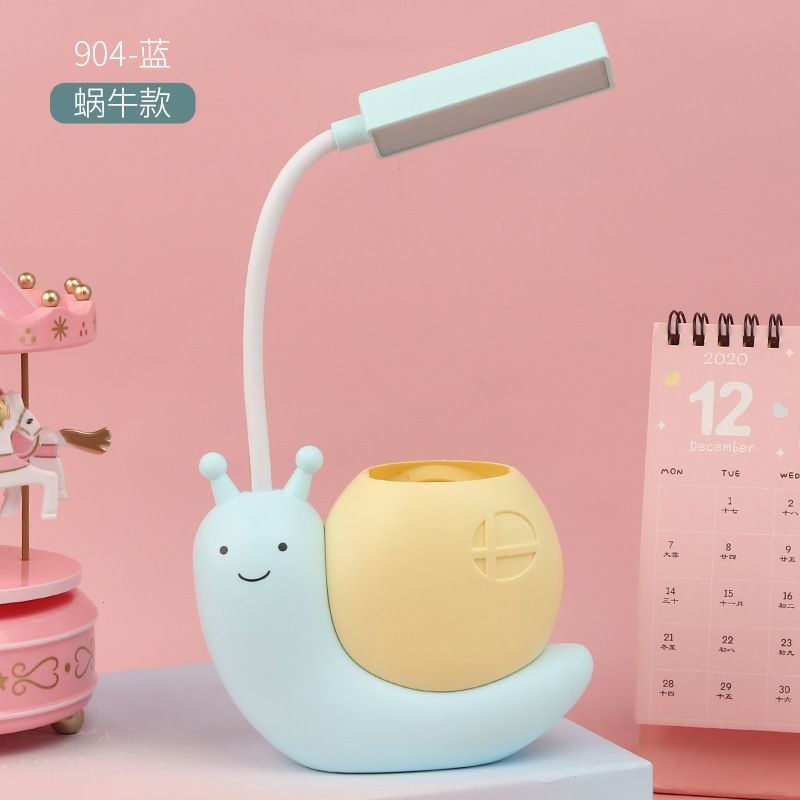 Cartoon Table Lamp Cute Snail Night Light USB Rechargeable LED Table Light Child Eye Protection Desk Lamp Reading Lamp With Pen