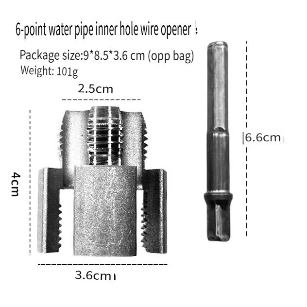 Integrated Internal and External Thread Pipe Threading Tool for 1/2-inch PPR Pipes, with Taps and Dies for Thread Cutting.