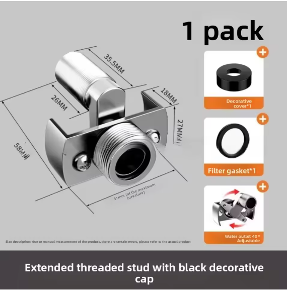 360 ° Adjustable Faucet Angled Curved Foot Eccentric Screw Corner Tap Adapter Kitchen Faucet Accessories