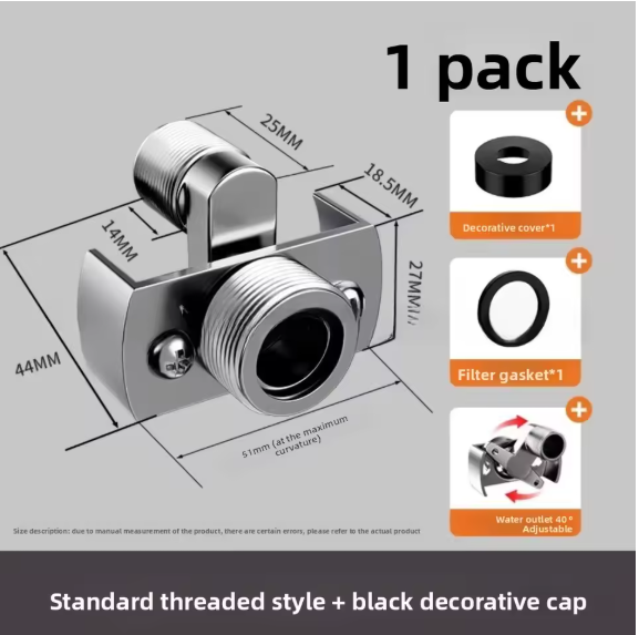 360 ° Adjustable Faucet Angled Curved Foot Eccentric Screw Corner Tap Adapter Kitchen Faucet Accessories