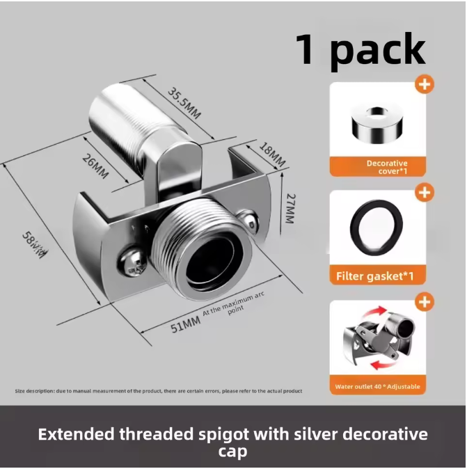 360 ° Adjustable Faucet Angled Curved Foot Eccentric Screw Corner Tap Adapter Kitchen Faucet Accessories