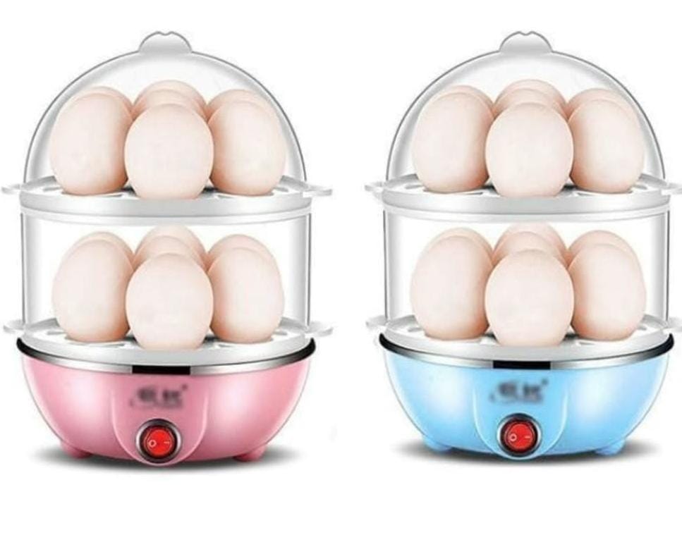 14s Egg Poucher, Egg boiler home kitchen and Dinning Egg Boiler,Double Layer Egg Boiler Egg Vegetable/Corn Steamer