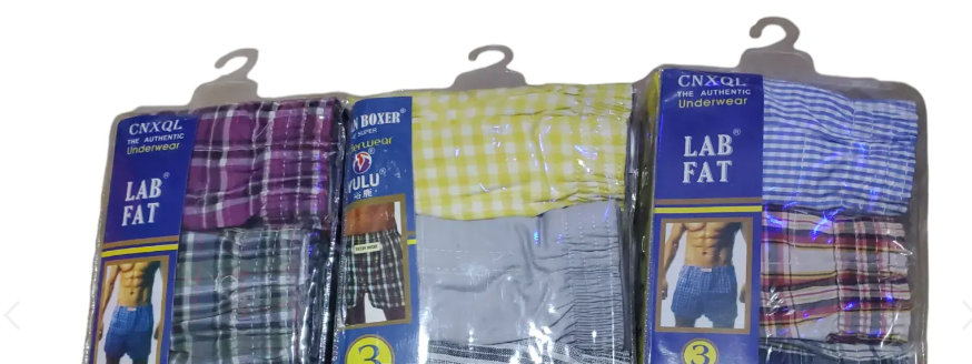 Generic 3Pcs Finest Quality Pure Cotton Checked Men's Boxers Very Comfortable Plaid Men Underwear
