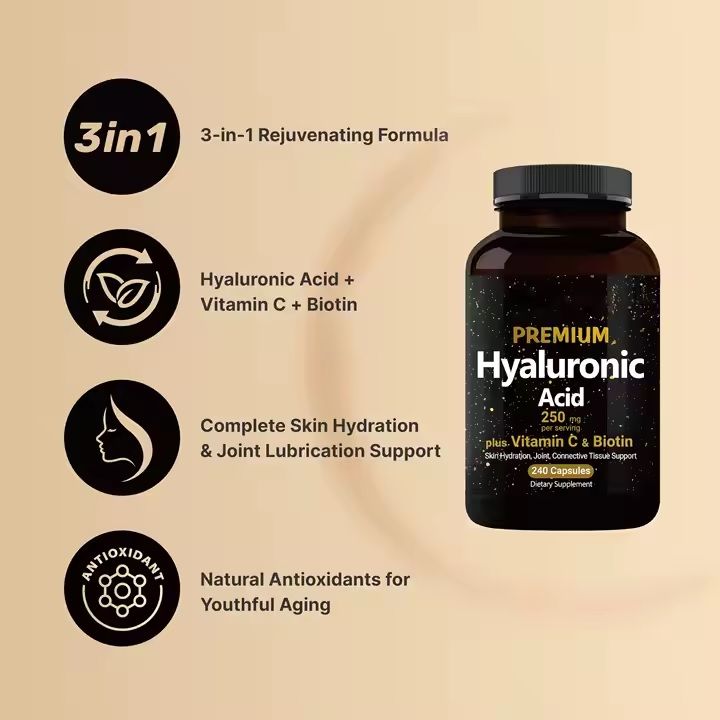 Hyaluronic Acid Capsules – Skin, Hair & Anti-Aging Support 240’s
