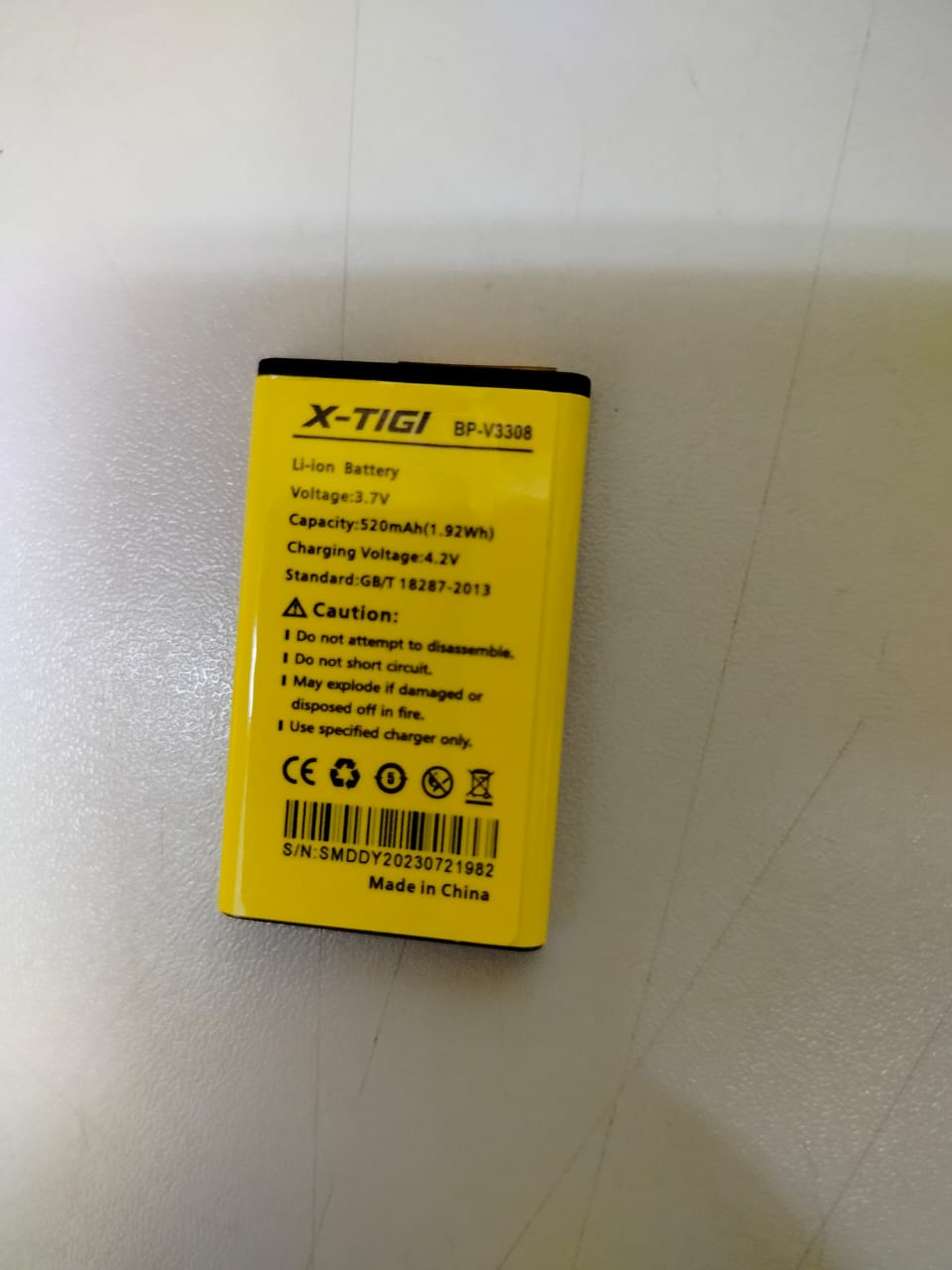 Replacement battery for xtigi 3308