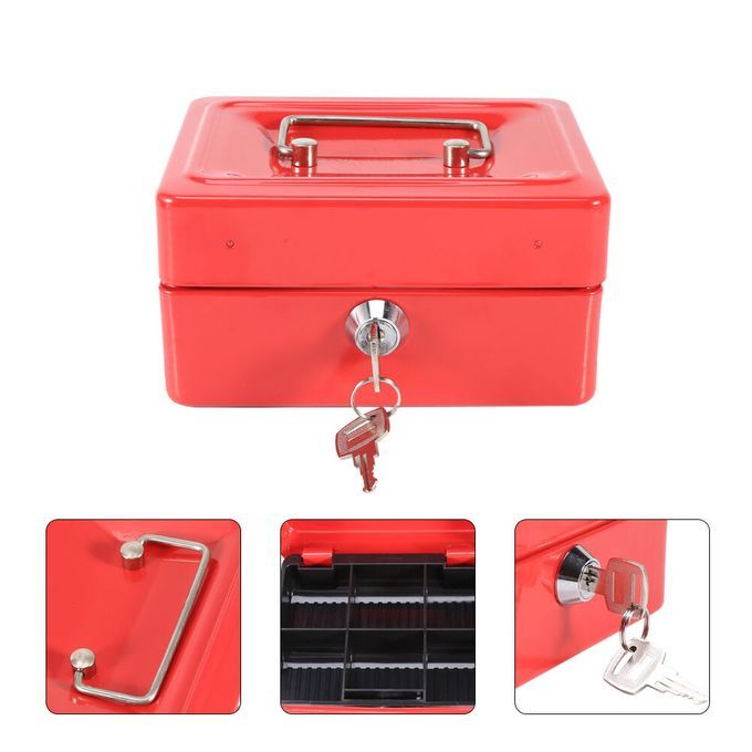 Red Cash Box 10 Inches With 2Keys Lock