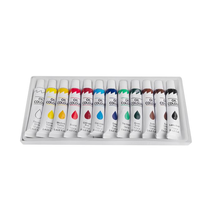 Oil Paint Pastel 12 Set For Canvas, Paper, Board Painting