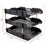 3 Tier Stackable Office Filing Trays A4 Document Desk Riser Letter Paper Storage Organiser Magazine Rack Storage
