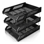3 Tier Stackable Office Filing Trays A4 Document Desk Riser Letter Paper Storage Organiser Magazine Rack Storage