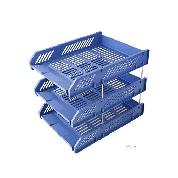 3 Tier Stackable Office Filing Trays A4 Document Desk Riser Letter Paper Storage Organiser Magazine Rack Storage