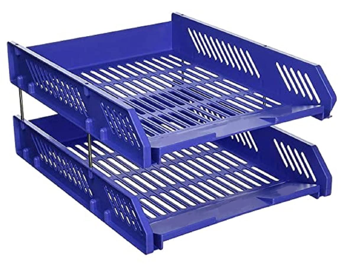 2Tier document Trey Letter Tray Side Load, Desktop File Organizer