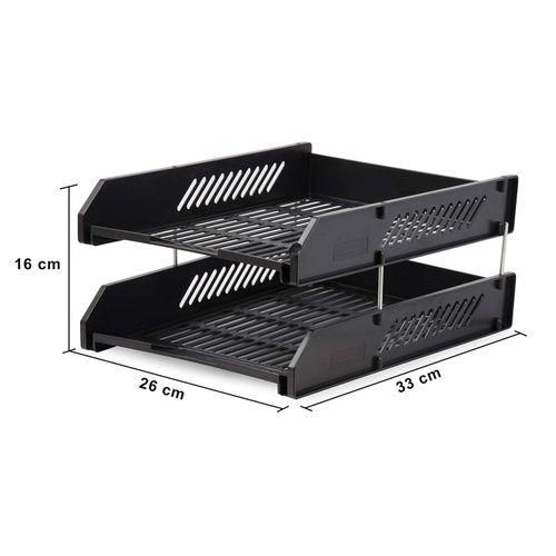 2Tier document Trey Letter Tray Side Load, Desktop File Organizer