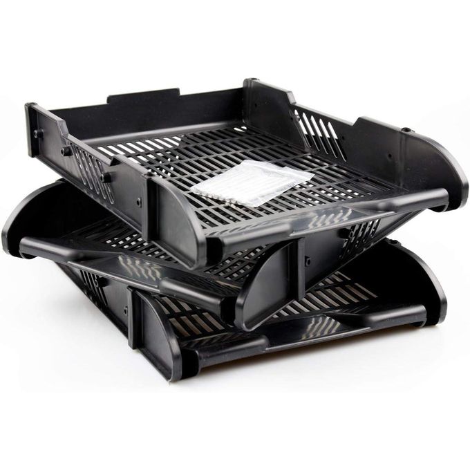 Stackable 3 Tier Office Filing Trays A4 Document Desk Riser Letter Paper Storage Organiser Magazine Rack Storage