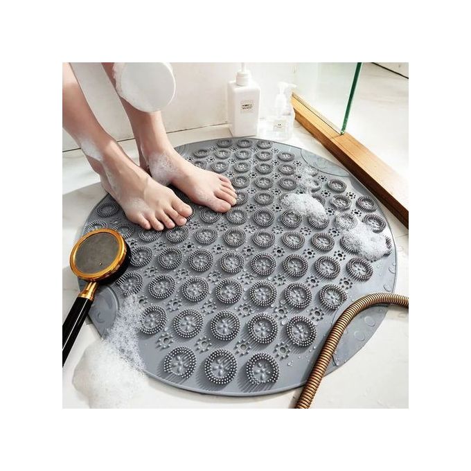 Round Anti-Slip Shower Bath Mats Bathroom Mat- Perforated Bathroom Fixtures
