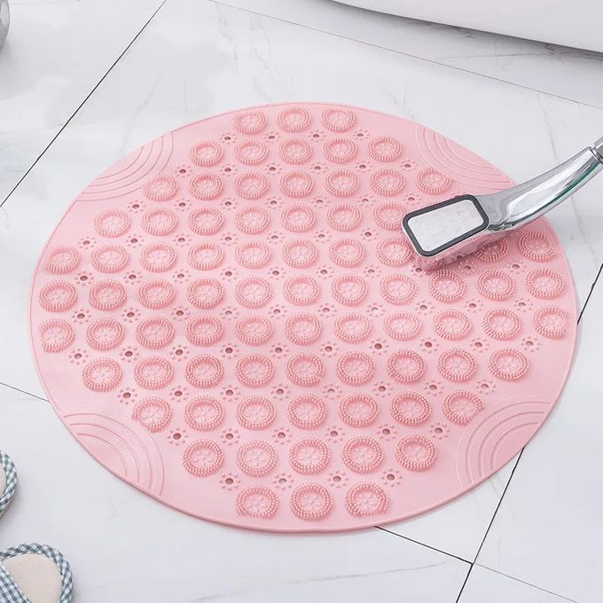 Round Anti-Slip Shower Bath Mats Bathroom Mat- Perforated Bathroom Fixtures
