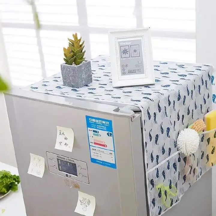 Fridge cover fabric organizer