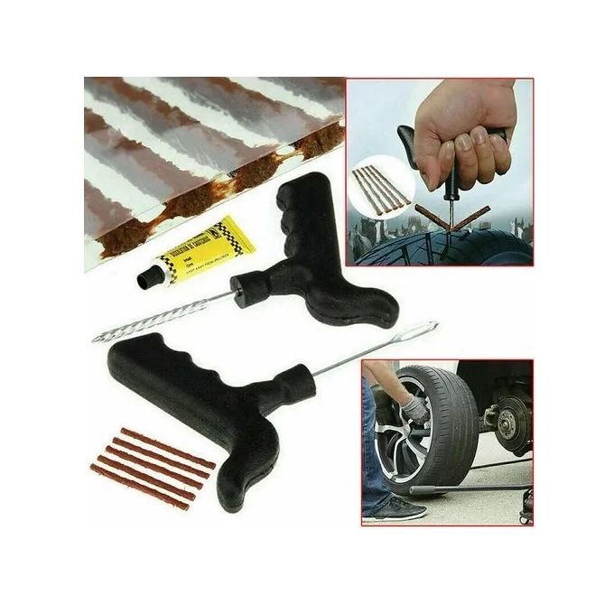 18pcs Wholesale Tubeless Tyre Puncture Repair Kit With 15 Strips for Motorcyles, Cars, Vans, Trucks, SUVs, Tractors Tire Repair Set Cars, Motorcycle Tyre Repair Kit