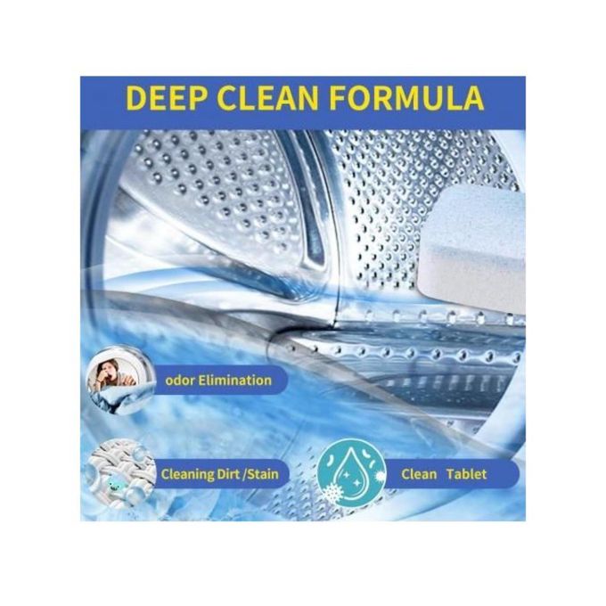 12PCS Box Washing Machine Cleaning Tablets Deep Cleaning Washing Machine Cleaners Remove Odor Deodorize & Remove Mold Washing Machine Decontamination