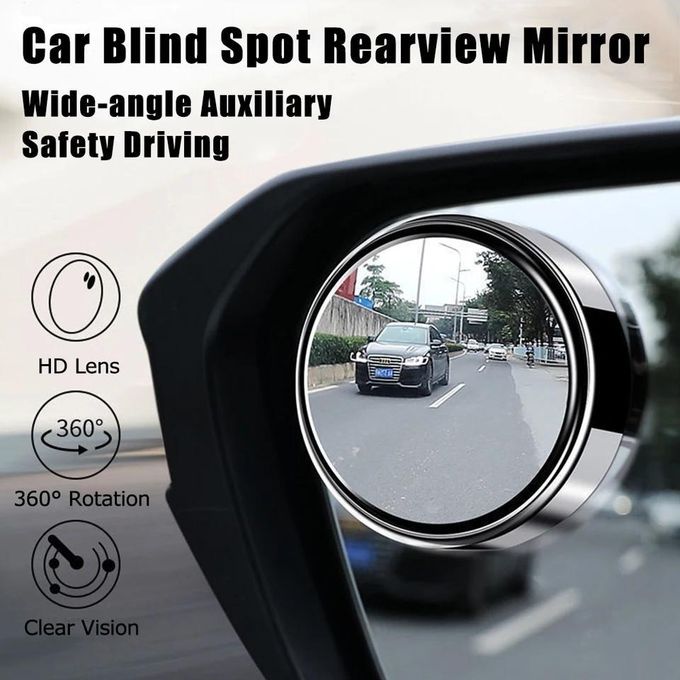 2 pcs Blind Spot Mirrors, Round HD Glass Convex 360° Wide Angle Side Rear View Mirror
