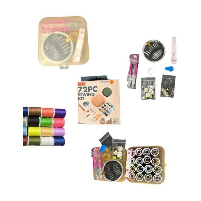 Portable 72-Piece Sewing Kit with Case – Travel, Home & School CBC Hand Sewing Supplies