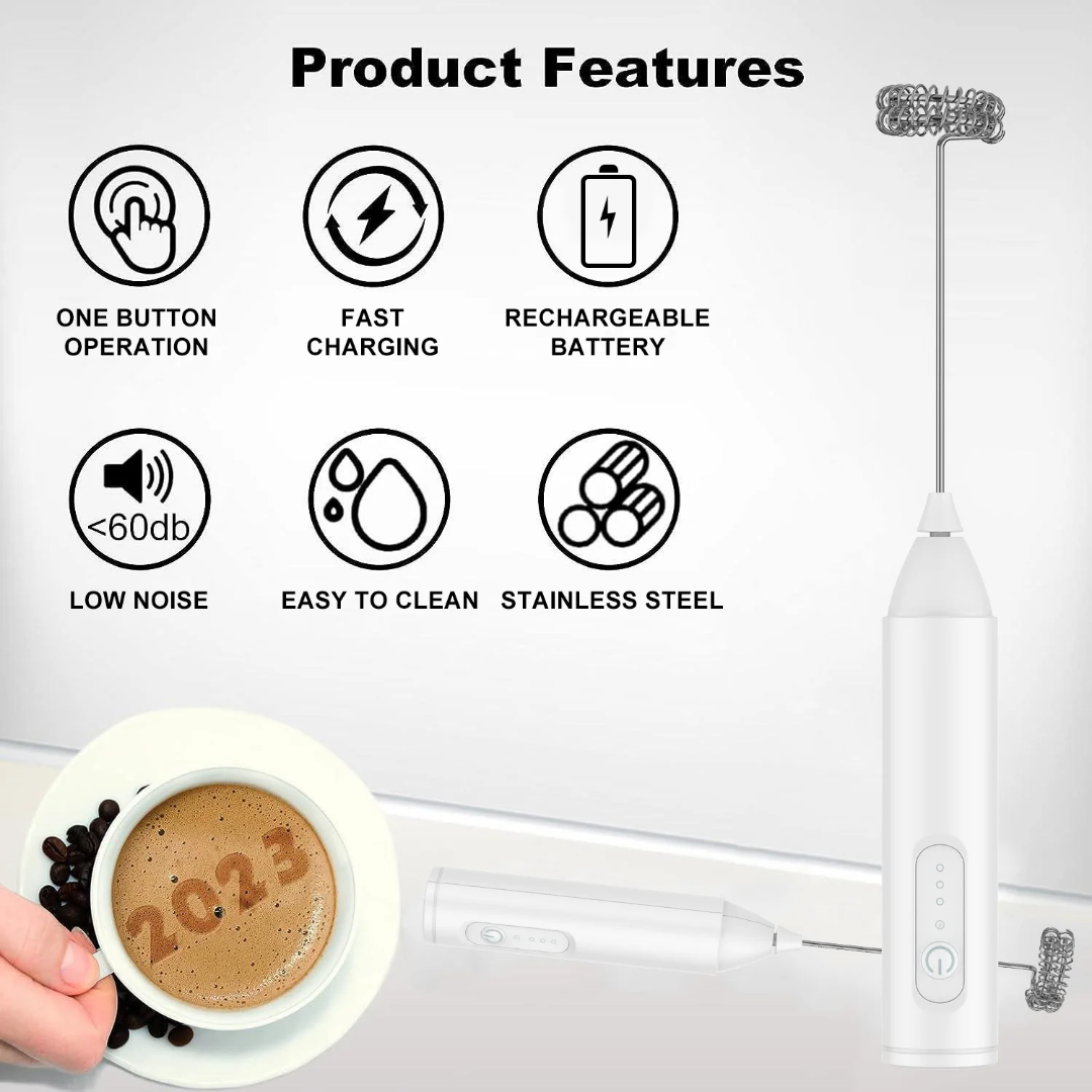 Cappuccino Maker Mini Milk Frother Usb Rechargeable 3 Foam Maker