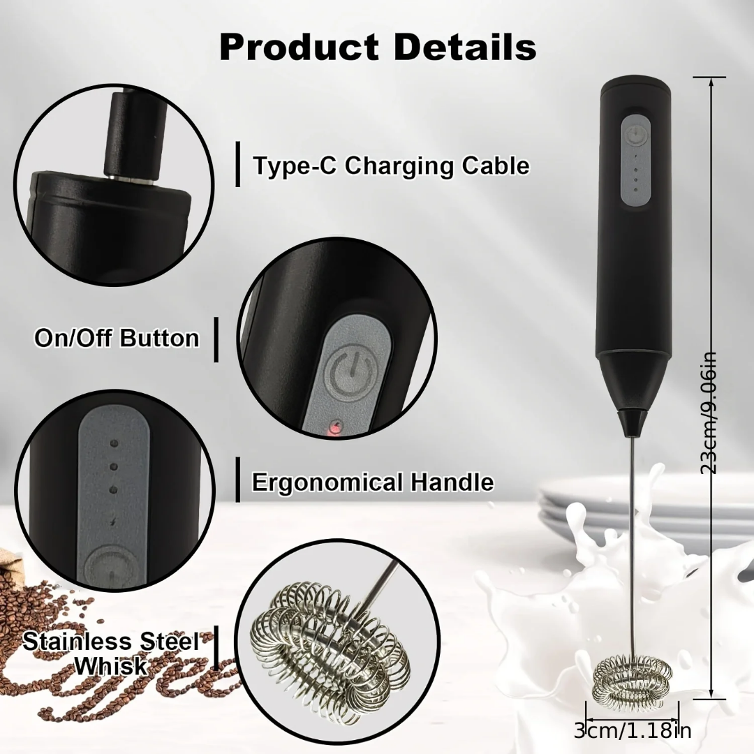 Cappuccino Maker Mini Milk Frother Usb Rechargeable 3 Foam Maker