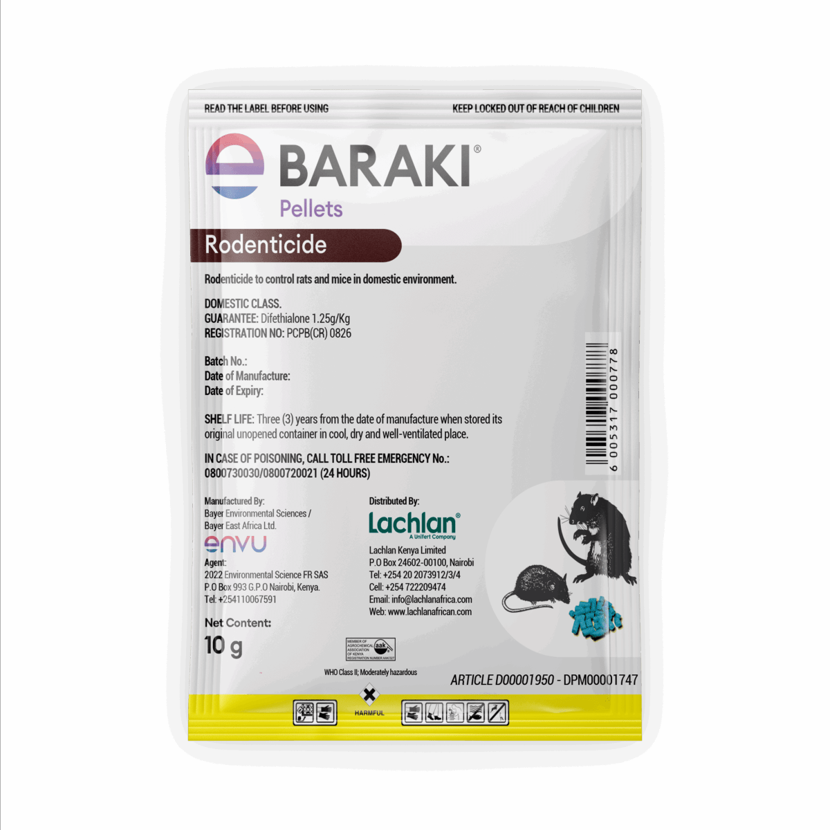 Baraki Pellets Rodenticide 10g