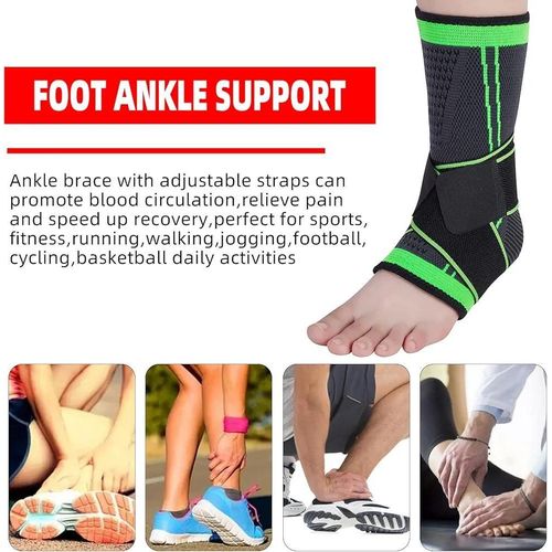 Ankle Support Brace, Breathable Ankle Compression Sleeve with Adjustable Wrap,Elastic Ankle Braces Stabilizer for Plantar Fasciitis,Achilles Tendonitis,Sprained Ankle Pain Swelling Relief (Single)-1pc