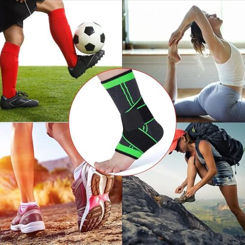 Ankle Support Brace, Breathable Ankle Compression Sleeve with Adjustable Wrap,Elastic Ankle Braces Stabilizer for Plantar Fasciitis,Achilles Tendonitis,Sprained Ankle Pain Swelling Relief (Single)-1pc