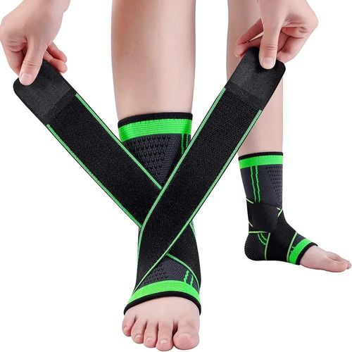 Ankle Support Brace, Breathable Ankle Compression Sleeve with Adjustable Wrap,Elastic Ankle Braces Stabilizer for Plantar Fasciitis,Achilles Tendonitis,Sprained Ankle Pain Swelling Relief (Single)-1pc