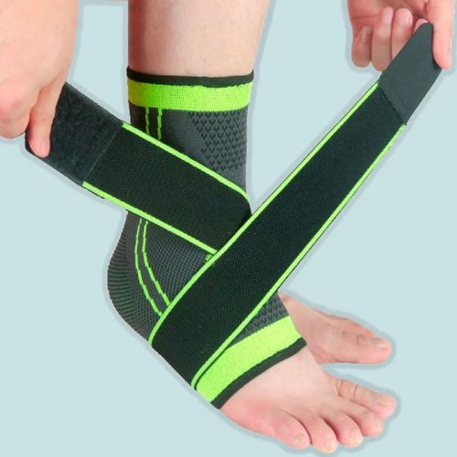 Ankle Support Brace, Breathable Ankle Compression Sleeve with Adjustable Wrap,Elastic Ankle Braces Stabilizer for Plantar Fasciitis,Achilles Tendonitis,Sprained Ankle Pain Swelling Relief (Single)-1pc