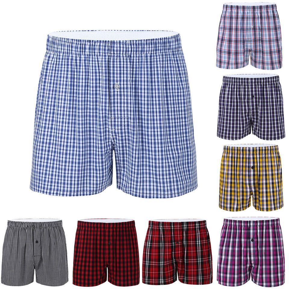 6 In 1 Cotton Boxer Shorts For Men (100% Cotton-Checked). Sizes: M, L, XL, XXL