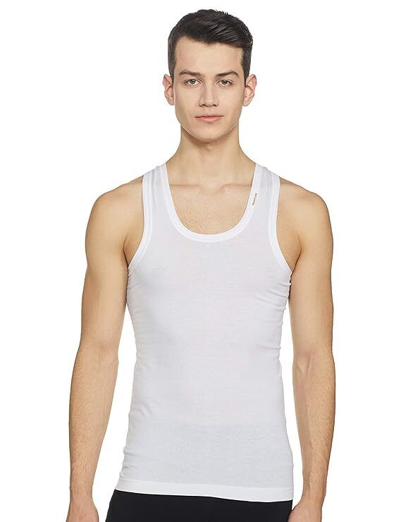 3Pcs Pack Men's Cotton Vests-100% Cotton- All White. Sizes: M, L, XL, XXL.