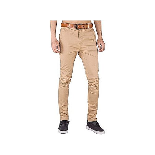 Khaki Trousers For Men-Slim Fit. Soft Khaki. Stretchy & Comfortable. Sizes: 30-40.