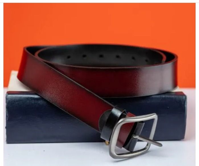 Men's Leather Belt - Double Sided (2 In 1). Color: Black & Brown (2 Sided).