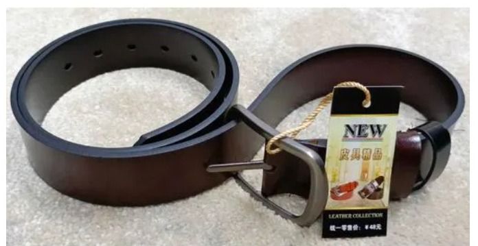 Men's Leather Belt - Double Sided (2 In 1). Color: Black & Brown (2 Sided).