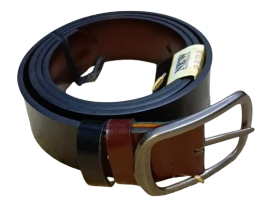 Men's Leather Belt - Double Sided (2 In 1). Color: Black & Brown (2 Sided).