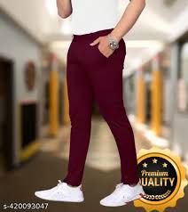 Official Trousers For Men (Maroon)-Slim Fit. Stretchy & Comfortable. Sizes: 30-36.