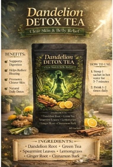 Dandelion Detox Tea – Natural Digestive Support, Kills Intestinal Parasites, Natural Detox, Bloating Relief & Skin Wellness