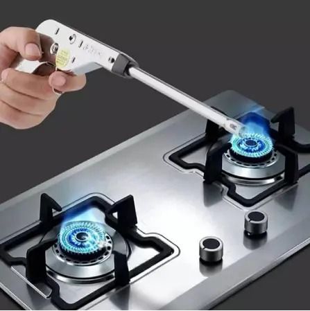 GAS LIGHTER Original Electric Igniter Spark Gas Lighter for Kitchen Stove Steel - Electronic Stove Lighter / Spark Lighter 30,000 Shots - Kitchen Gas Stove Lighter, Stainless Steel, No Batteries