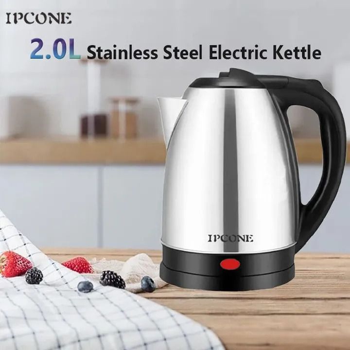 IPCONE 2L Energy Efficient Electric Water Kettle Heater Jug Cordless Stainless Steel Electric Kettle