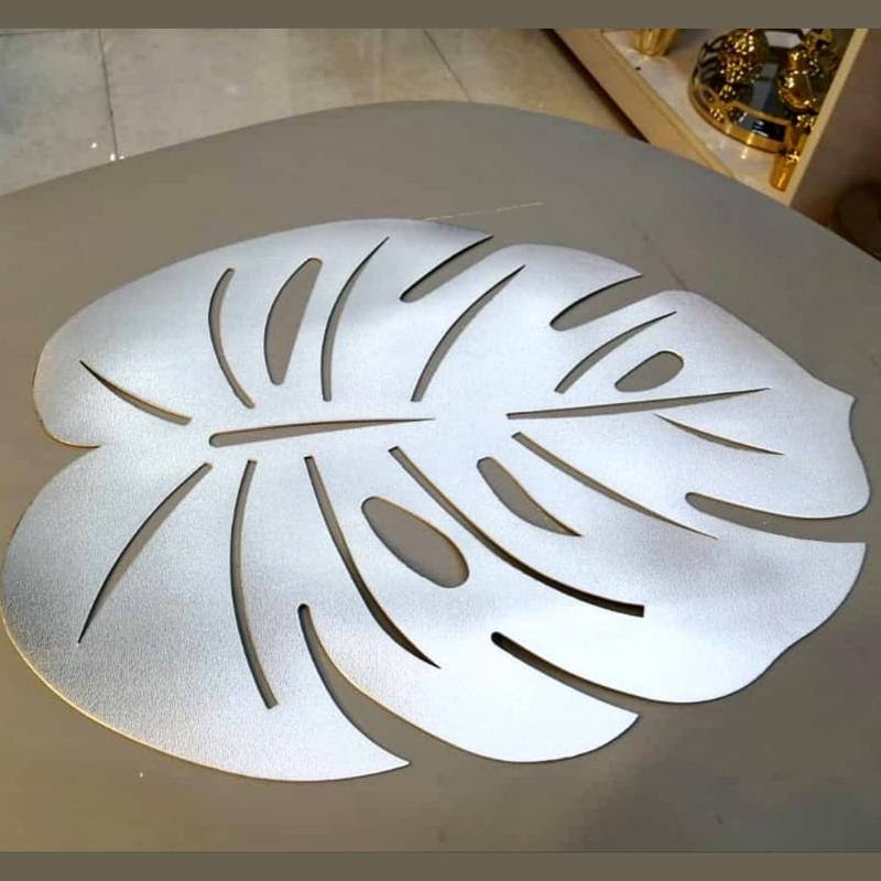 6pcs Alloy Coated Napkin Rings for Decor & 6PCs Set Lotus Leaf Pattern Table Mats