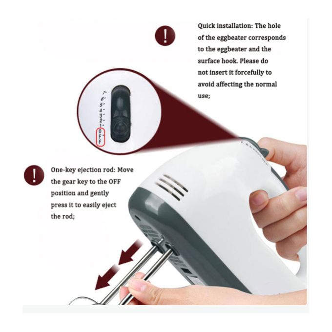 Hand-Held Electric Mixer for Eggs & Baking Dough