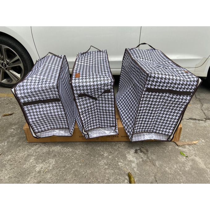 3PCs Set Checked Duvet/Closet Organizer