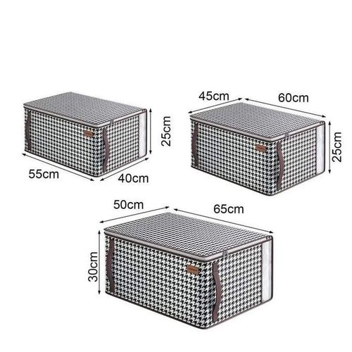 3PCs Set Checked Duvet/Closet Organizer