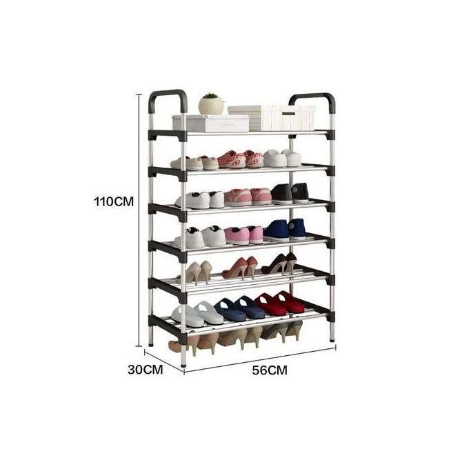6 Layers Metallic Shoe Rack Organizer